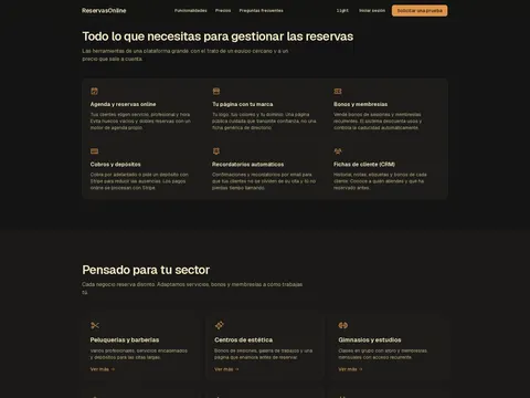 Funcionalidades de ReservasOnline: agenda, cobros, recordatorios y fichas de cliente