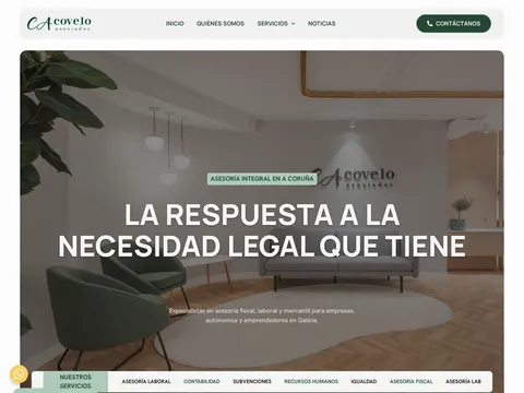 Portada de Covelo Asociados: asesoría integral en A Coruña, especialistas en fiscal, laboral y mercantil